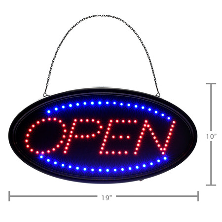 Alpine Industries LED Open Sign, Oval, 19" x 10" 497-01